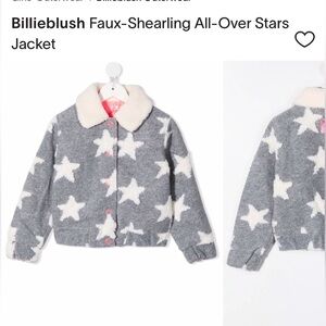 Billieblush Faux-Shearling All-Over Stars Jacket Size 4